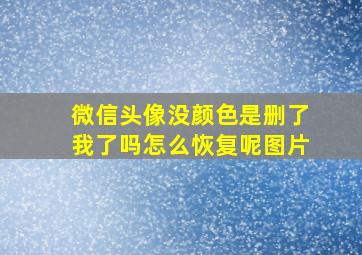 微信头像没颜色是删了我了吗怎么恢复呢图片