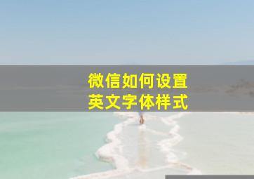 微信如何设置英文字体样式