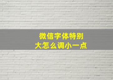 微信字体特别大怎么调小一点