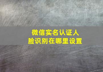 微信实名认证人脸识别在哪里设置