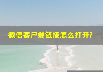 微信客户端链接怎么打开?