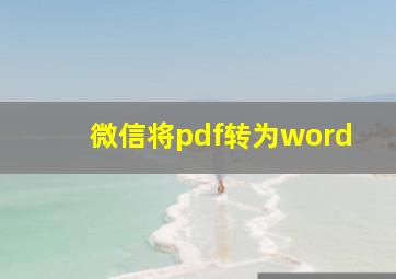 微信将pdf转为word