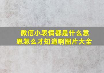 微信小表情都是什么意思怎么才知道啊图片大全