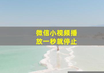 微信小视频播放一秒就停止