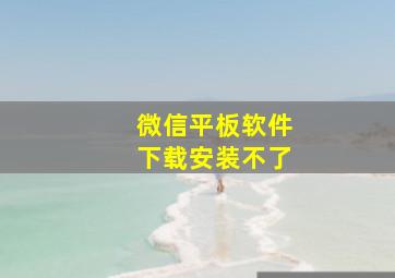 微信平板软件下载安装不了