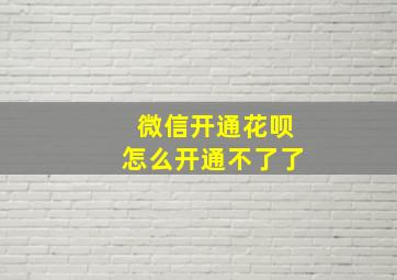 微信开通花呗怎么开通不了了