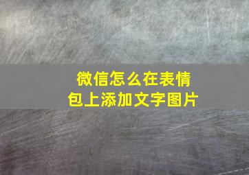 微信怎么在表情包上添加文字图片