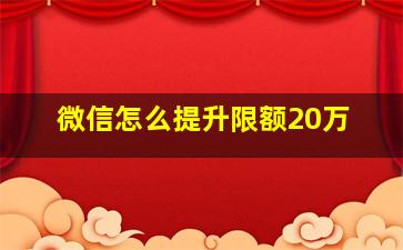 微信怎么提升限额20万