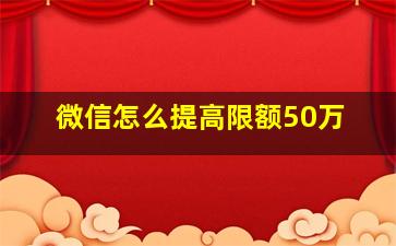 微信怎么提高限额50万