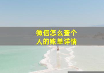 微信怎么查个人的账单详情