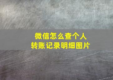 微信怎么查个人转账记录明细图片