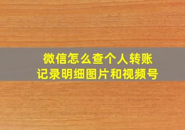 微信怎么查个人转账记录明细图片和视频号