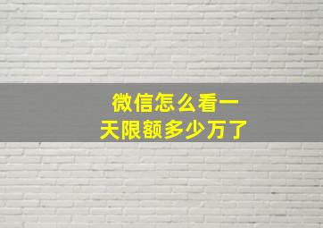 微信怎么看一天限额多少万了