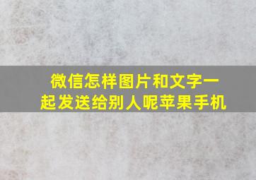 微信怎样图片和文字一起发送给别人呢苹果手机