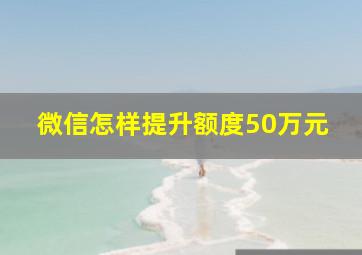 微信怎样提升额度50万元