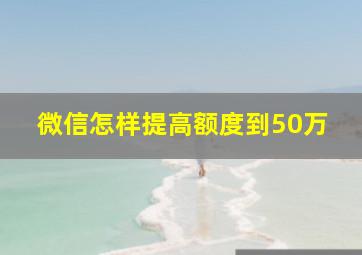 微信怎样提高额度到50万