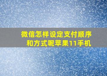 微信怎样设定支付顺序和方式呢苹果11手机