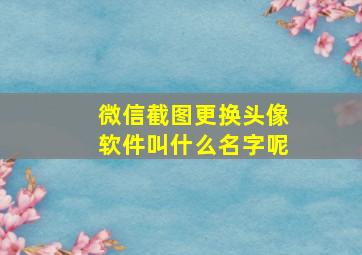 微信截图更换头像软件叫什么名字呢