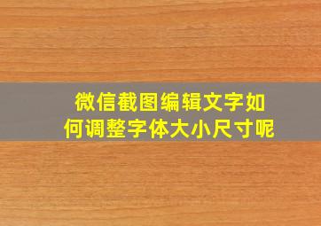 微信截图编辑文字如何调整字体大小尺寸呢