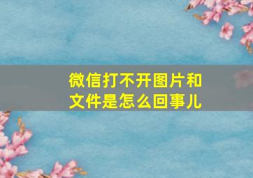 微信打不开图片和文件是怎么回事儿