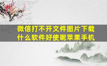 微信打不开文件图片下载什么软件好使呢苹果手机