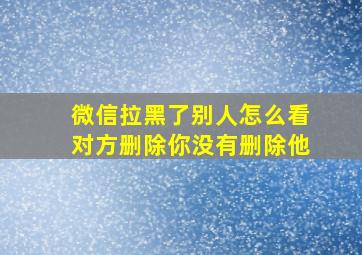 微信拉黑了别人怎么看对方删除你没有删除他