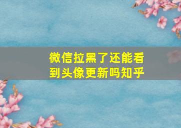 微信拉黑了还能看到头像更新吗知乎