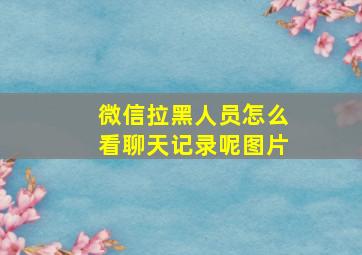 微信拉黑人员怎么看聊天记录呢图片