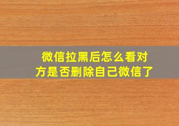 微信拉黑后怎么看对方是否删除自己微信了