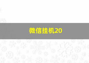 微信挂机20