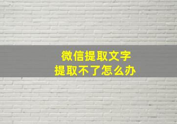 微信提取文字提取不了怎么办