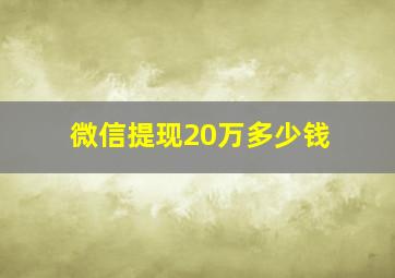 微信提现20万多少钱