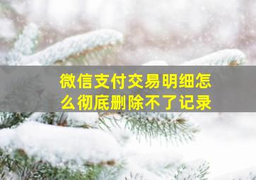 微信支付交易明细怎么彻底删除不了记录