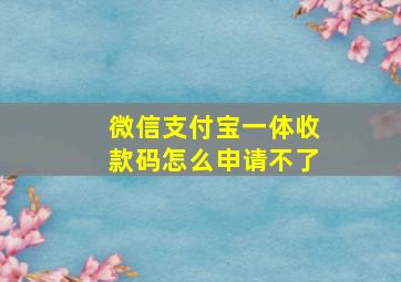 微信支付宝一体收款码怎么申请不了