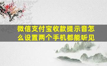 微信支付宝收款提示音怎么设置两个手机都能听见