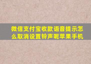 微信支付宝收款语音提示怎么取消设置铃声呢苹果手机