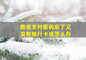 微信支付密码忘了又没有银行卡该怎么办