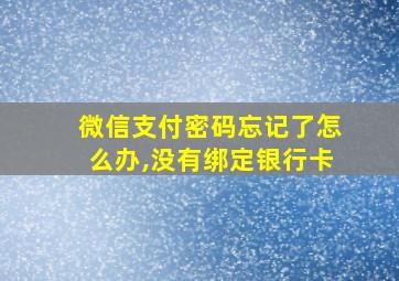 微信支付密码忘记了怎么办,没有绑定银行卡