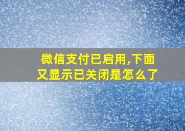 微信支付已启用,下面又显示已关闭是怎么了