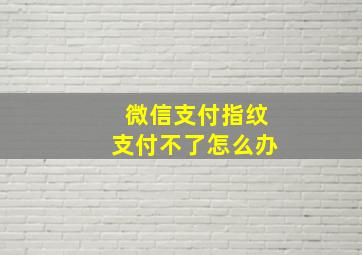 微信支付指纹支付不了怎么办