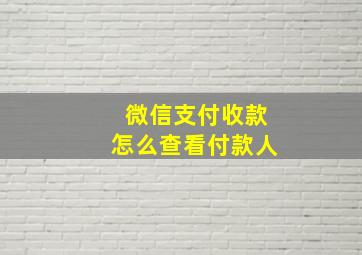 微信支付收款怎么查看付款人