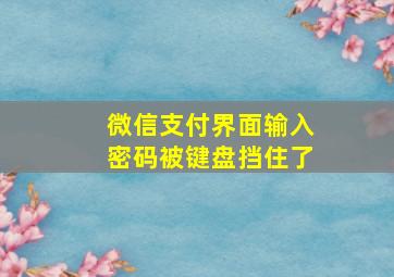 微信支付界面输入密码被键盘挡住了