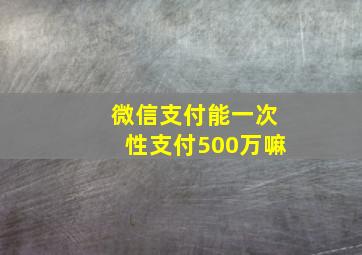 微信支付能一次性支付500万嘛