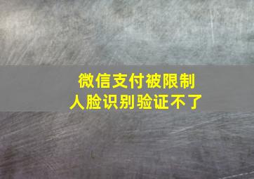 微信支付被限制人脸识别验证不了