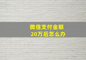 微信支付金额20万后怎么办