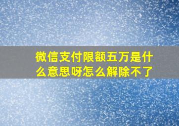 微信支付限额五万是什么意思呀怎么解除不了