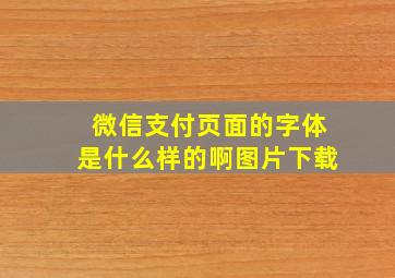 微信支付页面的字体是什么样的啊图片下载