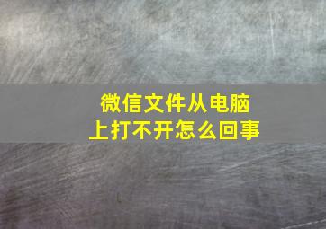 微信文件从电脑上打不开怎么回事