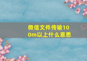 微信文件传输100m以上什么意思