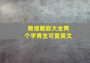 微信昵称大全两个字男生可爱英文